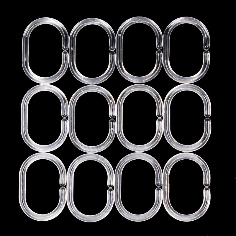 Top-Spring Plastic Shower Curtain Rings - Pack of 24, Clear