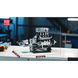 Mould King 10206 V8 Engine Motor That Works Building Block Kid Adult Toy DIY