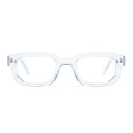 YAMEIZE Rectangle Blue Light Blocking Glasses for Women Men Small Vintage Octagon Clear Lens Glasses Computer Glasses (Clear Clear)