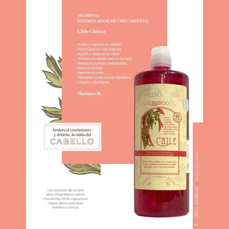 Chile Classico Shampoo, Acondicionador Y Gel Kit Florigan