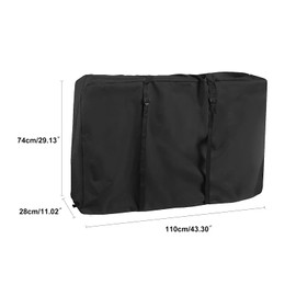 Uranshin 600D Oxford Fabric Large Outside Chair Storage Bag, Black, 43.3 x 29.13 x11.02 inches, Zipper Closure, Portable, Durable, Ideal for Zero Gravity, Reclining, Camp, Beach, Wheelchair Chairs