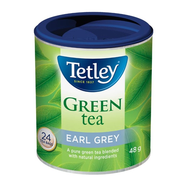 Tetley Tea Earl Grey Green Tea, 24-Count