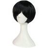 clarahead Emo Wig Men Short Black Wig Emo Costume Set