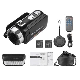 1080P DV Camera 30MP 18X Digital Zoom 3.0in IPS Screen Ultra HD Camcorder with Remote Control and 2 Batteries