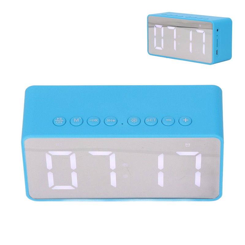 Alarm Clock Blue HD Mirror 2 in 1 Smart LED