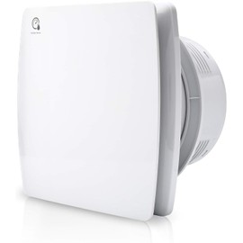 SWANEW Badlüfter 150mm Silent Abluftventilator mit Feuchtigkeitssensor einstellbarer Nachlaufzeit, mit Timing Wandventilator für Bad Küche WC Badezimmer, weiß