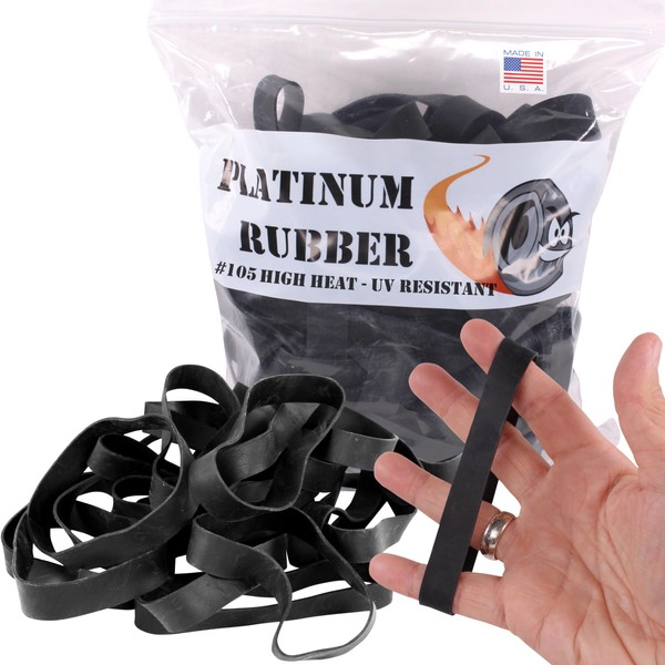 Black #105 Extra Wide Large Premium Outdoor Rubberbands, Made in