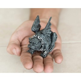 Mini Gargoyle Guardians Triple Set Hand Painted 'Stone' Finish Gothic Statues