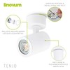 linovum TENJO Ceiling Spotlight Wall Spotlight Swivelling White Round with