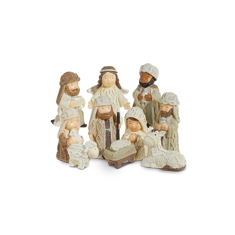 Raz Imports 2023 Natural Noel 3" Nativity, Set of 10