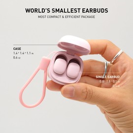 ADV. 500 True Wireless Earbuds, World's Smallest Wireless BT 5.2 Earphones Wide-Range Connection, Touch Control, Built-in Mic, Powerful Sound with Deep Bass [Pink]