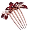 Lurrose Flower Bride Hair Side Comb Rhinestone Bridal Comb Barrette