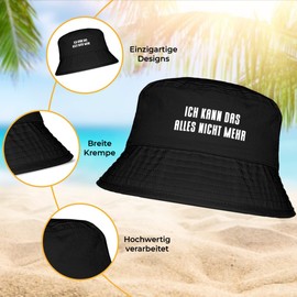 Ich kann das Alles Nicht mehr - Funny Bucket Hat - The Perfect Sun Hat for Men & Women - Ideal as a Malle Outfit, Party Accessory & Festival Bucket Hat for the Beach, black, Unit size