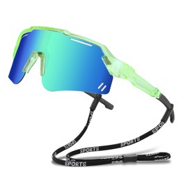 Beipegin Children's Polarised UV400 Protection Youth Cycling Glasses Sports Glasses Quick Glasses Sun Rays Cycling Sunglasses for Teens Boys Girls, Green