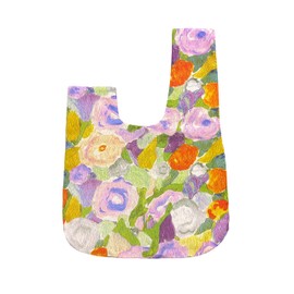 Muzhilun Women's Drawstring Bag, Oil Painting Floral Pattern, Drawstring Bag, Handbag, Mini Japanese Style Accessory, Bag, Hand Held Pouch, Coin Purse, Yukata, Japanese Pattern, Fireworks Display,