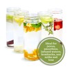 Glass Water Bottles Set - 6 Pack Wide Mouth with