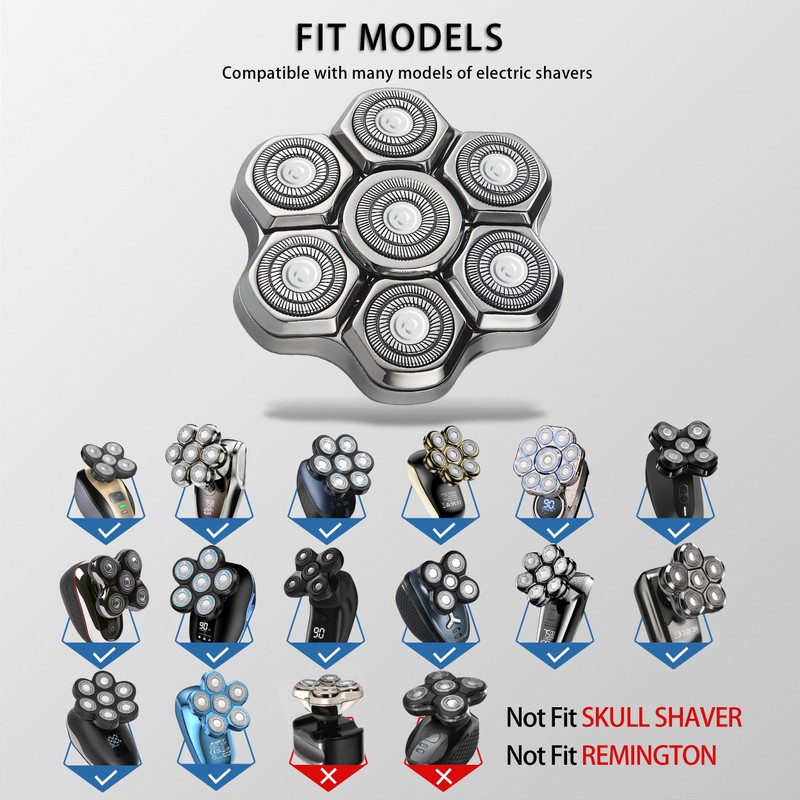 UPTARD UPTARD Magnetic Head Shaver Replacement Heads 7 Double Ring