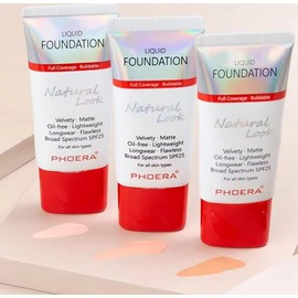 Foundation Full Coverage Makeup, 24hr Long Lasting Oil Control, Soft Matte Flawless Waterproof Foundation, New Improved Packaging and Tube with Lid (103 - Warm Peach, 30ml)