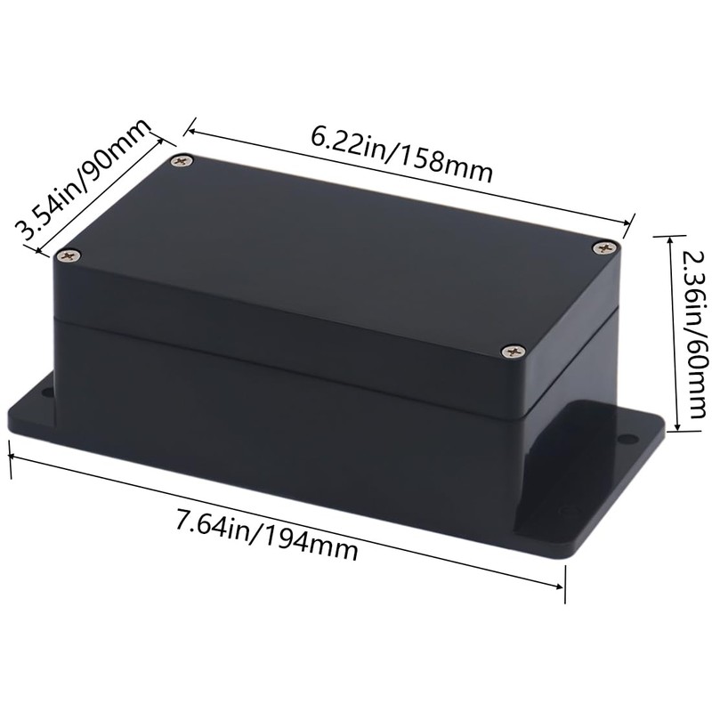 Raculety Project Box ABS Black Electrical Boxes IP65 Outdoor Waterproof