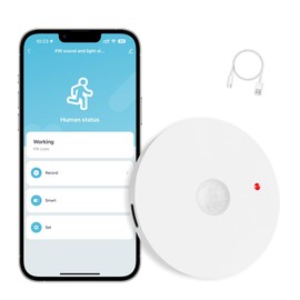 IHSENO WiFi Human Motion Sensor: Smart Indoor Motion Detector with Lux,App Alerts & Record USB Type-C Infrared Movement Detector for Remote Monitor and Home Automation
