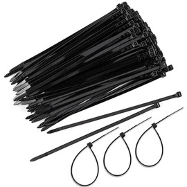 Cable Ties 11.8 inches (300 mm), Black, POPSFL, Indoor/Outdoor, Durable, 250 Pieces, Nylon Cable Ties, Cable Fixing, Cable Management, Cable Bundle