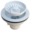 LASCO 03-1059W Heavy Duty PVC Body Kitchen Sink Basket Strainer