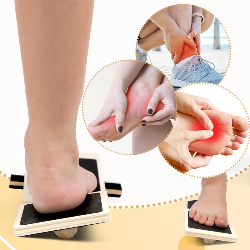 BOXOB Ankle Balance Board, Wooden Ankle Foot Strengthener Exerciser Single