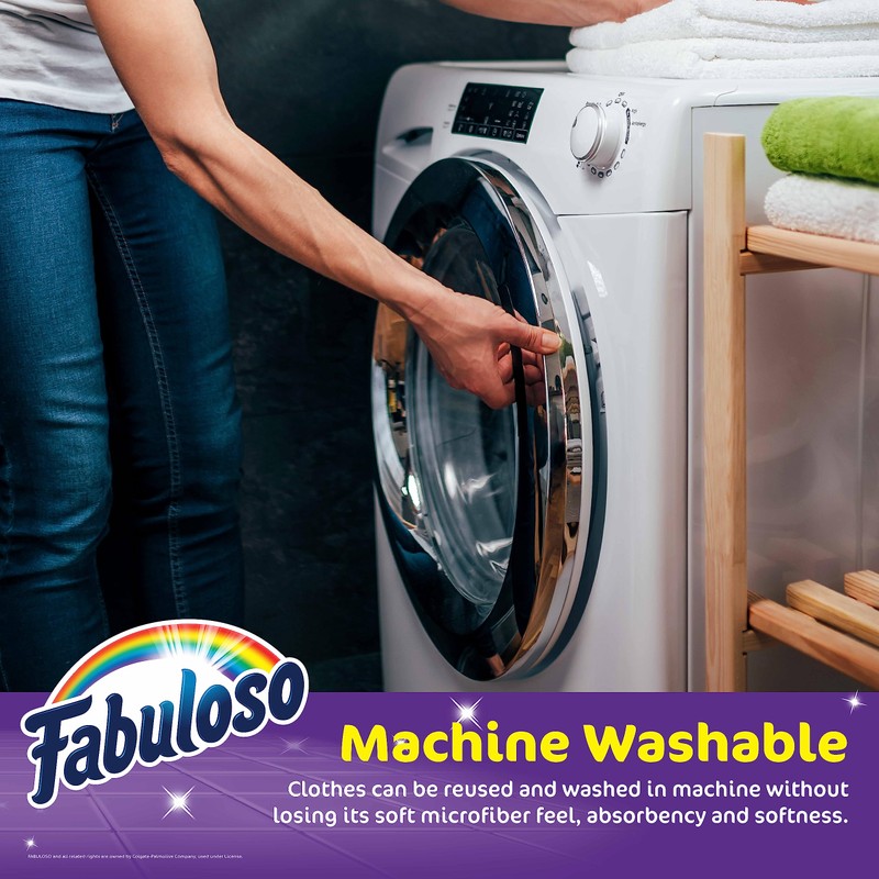 Fabuloso Microfiber Cleaning Cloths - Rainbow Colors - Lint-Free Microfiber