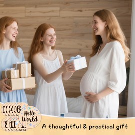 Baby Monthly Milestone Cards - 13 Double-Sided Wooden Milestone Signs Discs with Bear & Star Designs, Little Bears Birth Announcement Cards for Photo Props(0-12 Months), Newborn Sign Baby Shower/Gift