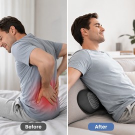 Cordless 4-in-1 Lumbar Massager for Relaxation – Air Compression, Heat and Vibration for Home, Office or Travel