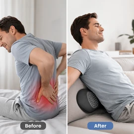 Cordless 4-in-1 Lumbar Massager for Relaxation – Air Compression, Heat and Vibration for Home, Office or Travel
