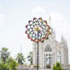 Outdoor 3D Windmill Colourful Exquisite Metal Wind Spinner with Ground
