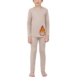 Arshiner Kids Thermal Base Layer Set Boys Compression Sets Children Gym Sport Compression Suit for Football Ski Basketball Performance Oyster Gray 150