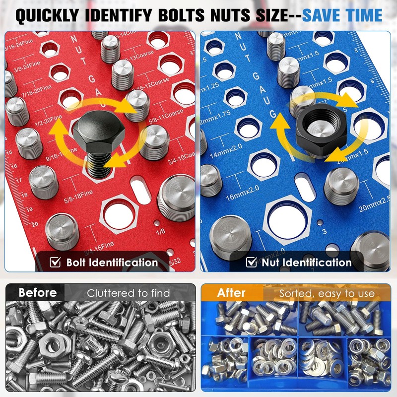 82 Nut and Bolt Thread Checker Standard and Metric, Screw