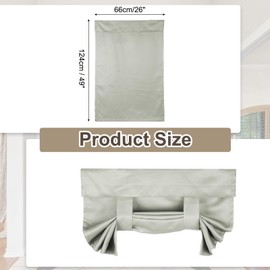 sourcing map Blackout Door Curtains, French Side Door Window Curtain for Privacy, Glass Patio Front Doors Sidelight Tie Up Shade, Stone Color, 26" x 49", 1 Panel