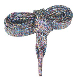 Allegra K Shoelaces, Metallic Flat Laces, Flat Laces, Stylish, Flat, Width 0.4 inches (1 cm), 3 color lace up, 130