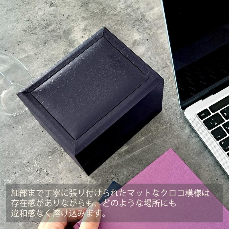 IGIMI IG-ZERO26A-1 Watch Storage Black Croco Pattern Single Watch Box,