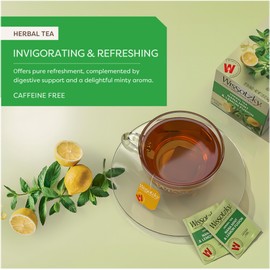 Wissotzky Nana Mint & Lemon Fusion Tea, 20 Tea Bags | Invigorating Blend | Caffeine Free Tea | Digestive Support