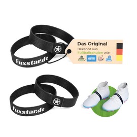 FUXSTAR Laces Fixing Strap for Football Boots Against Loosening Loosening Loops, Tear-Resistant Fixation Made from Sustainable RPET, black