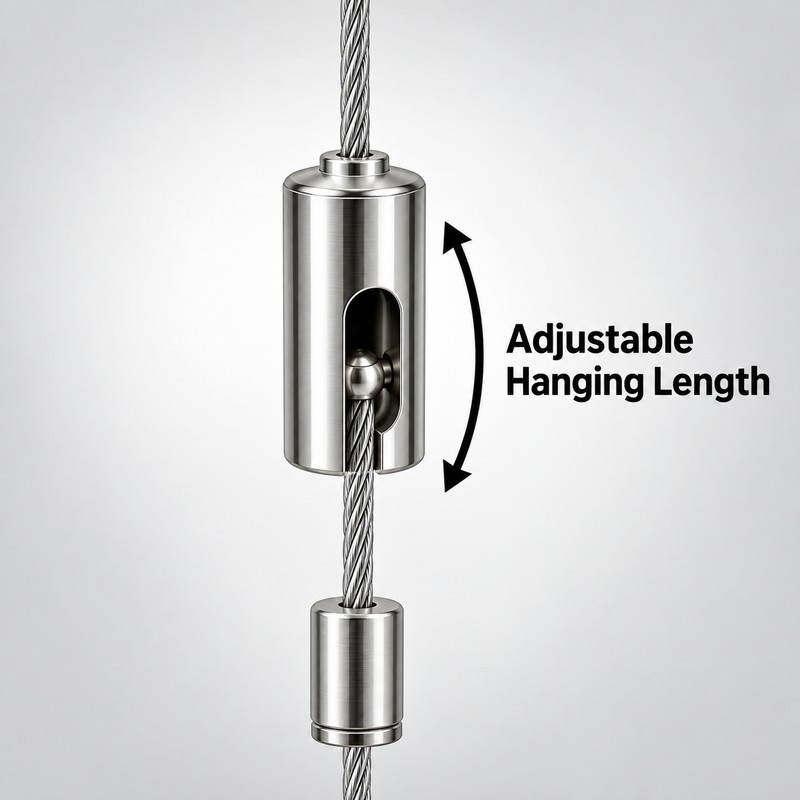 15Pcs 1M Adjustable LED Panel Suspension Cables – Steel Hanging