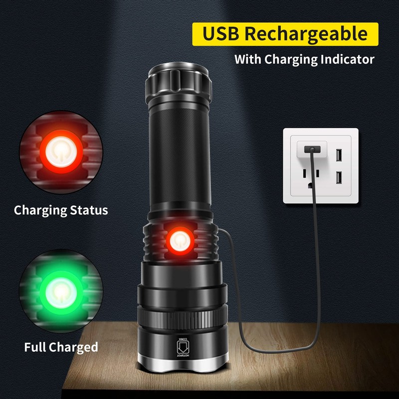 XURLEQ Flashlight Rechargeable Flashlights Flashlight 3 Modes Adjustable Waterproof Tactical