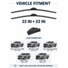 Windshield Wiper Blades, 22"+22", Stable, Quiet, All Season 2 Pack