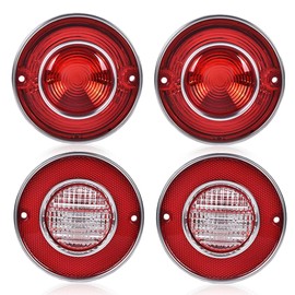 G-PLUS Tail Lights Assembly with Backup Lights Compatible with Chevy Corvette 1975 1976 1977 1978 1979 Tail Brake Lamps 4PCS 924028 Luces Traseras Rear Brake Lamps Assembly