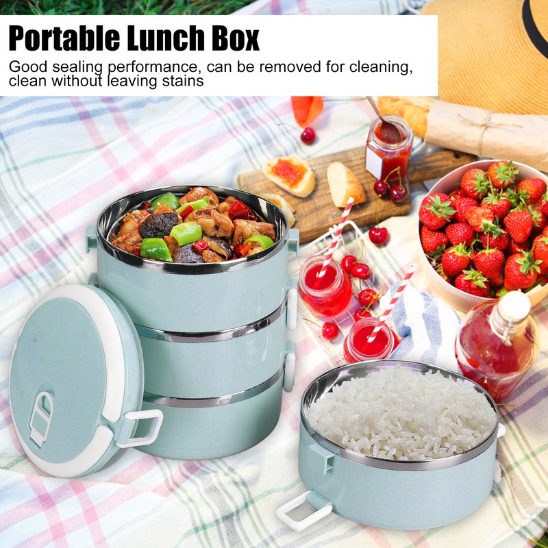 Portable 304 Stainless Steel Bento Lunch Box Thermal Cylinder Lunch