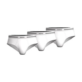 BOSS Mens 3 Pack Traditional Cotton Briefs, Pure White, Medium US