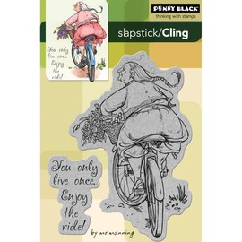 Penny Black Cling Rubber Stamp 4 x 6-inch Sheet-Enjoy The Ride