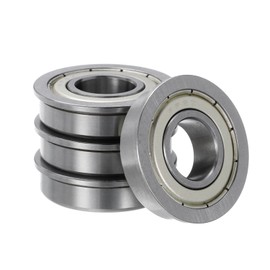 Kozelo 4pcs FR8ZZ Flanged Ball Bearing - [1/2x1-1/8x5/16 Inch] Replacement Wheel Bearings for Wheelbarrow Lawnmower Truck Axle Use, Chrome Steel, ABEC-3
