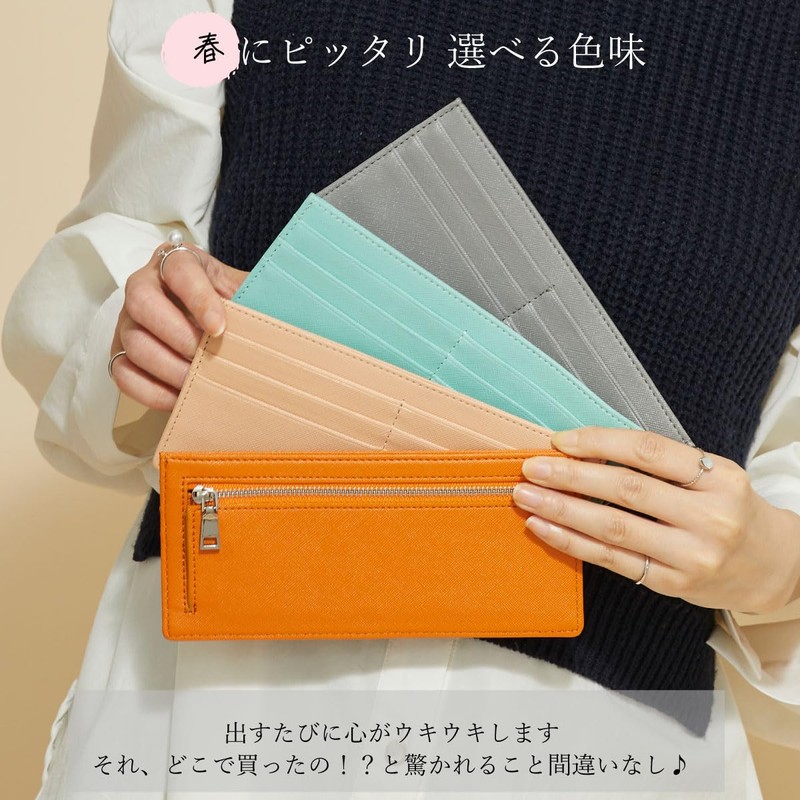 TOKAIZ TUW-001 Women's Long Wallet, Thin, Skimming Prevention, Travel, Compact,