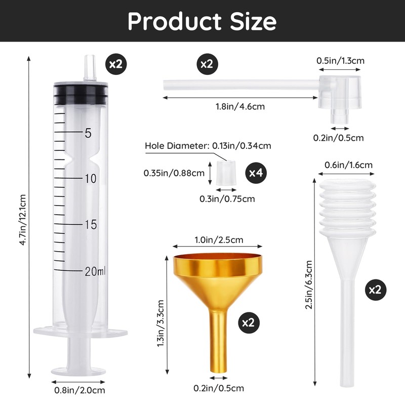 Segbeauty 8pcs Perfume Refill Pump Tools, 20ml 0.68oz Large Perfume