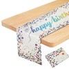 Hejo Happy Birthday Table Runner, Linen Birthday Party Table Decorations